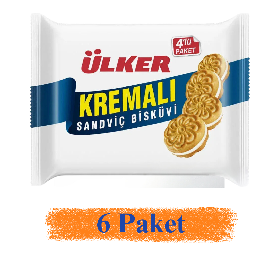 Ülker Kremalı Sandviç Bisküvi 61 g 6 Paket 24'Lü