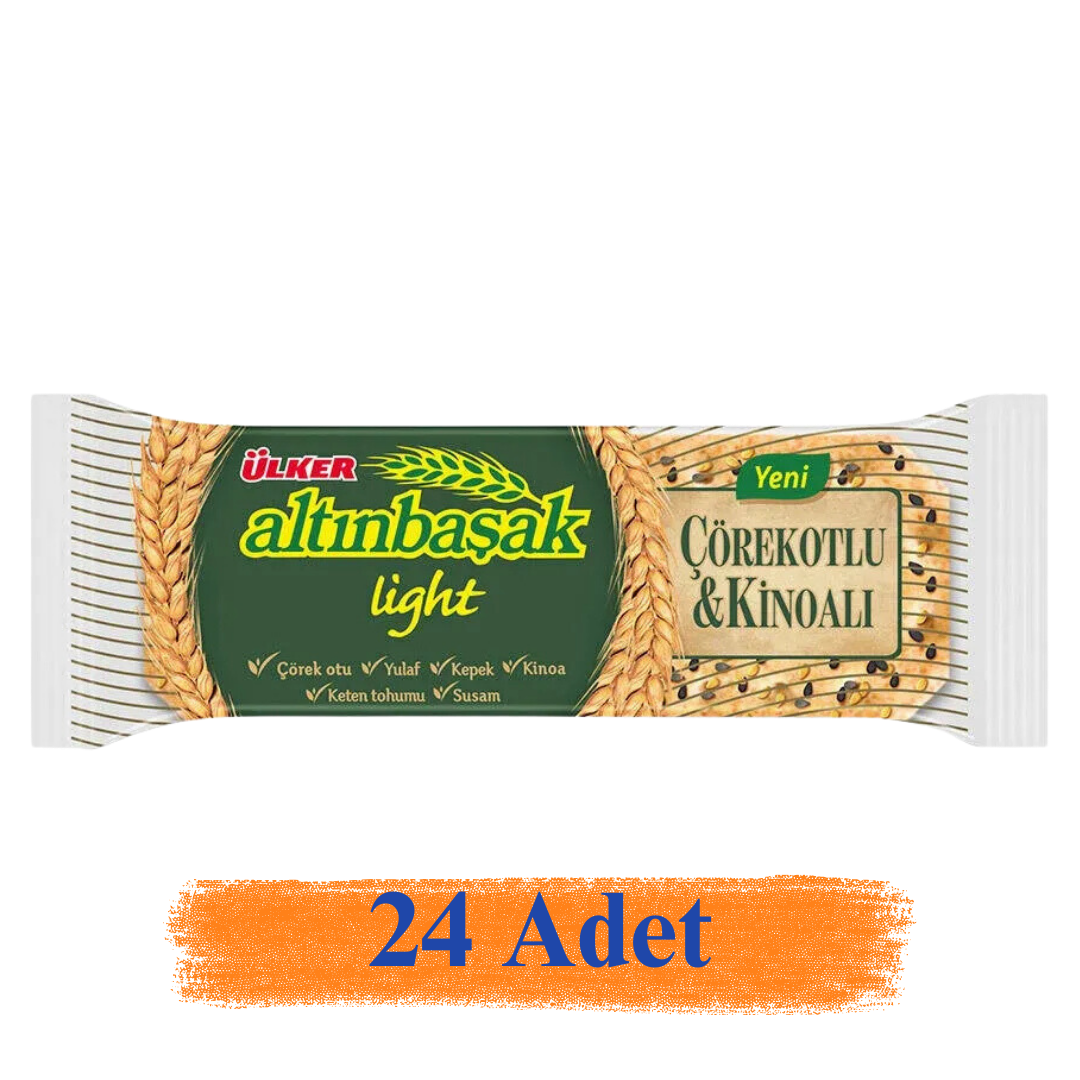 Ülker Altınbaşak Çörekotlu ve Kinoalı Light Bisküvi 40 gr 24'Lü