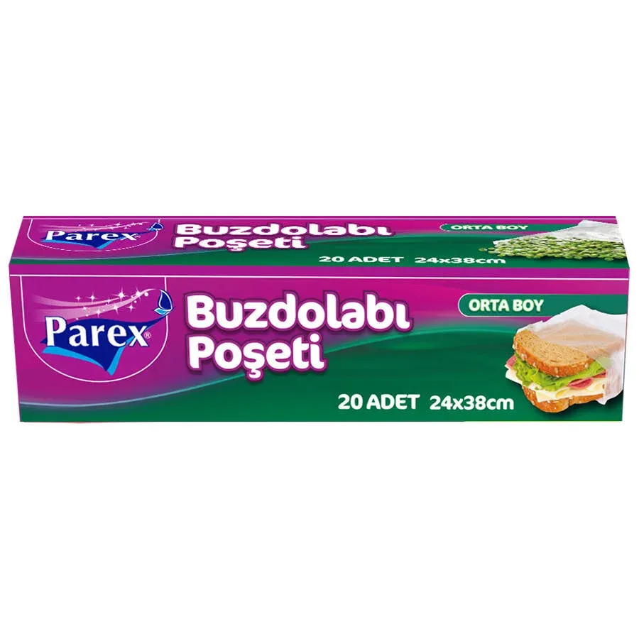 Parex Buzdolabı Poşeti Orta Boy 24 x 38 cm 20'li Paket  Listeye Ekle
