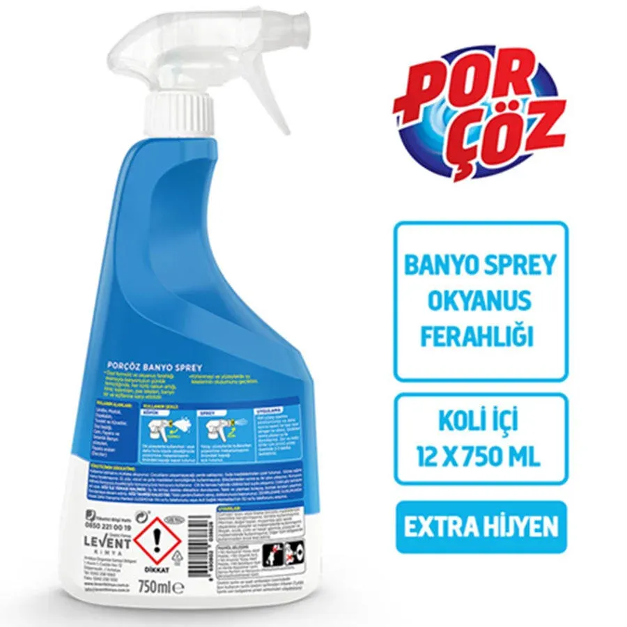 Porçöz Banyo Sprey 750 ML Okyanus Ferahlığı