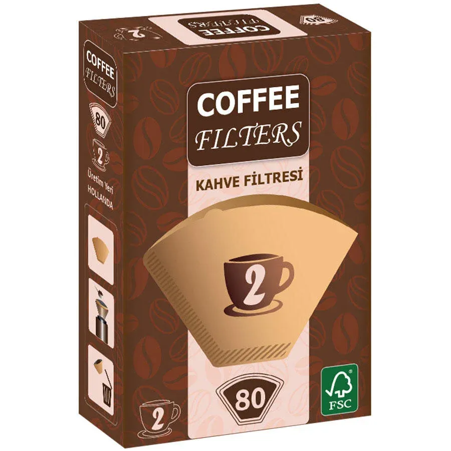 Coffee Filters Filtre Kahve Kağıdı 2 Numara 80'li