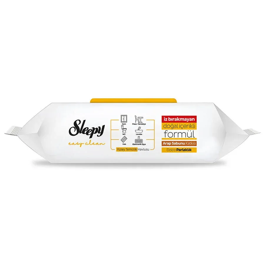 Sleepy Easy Clean Arap Sabunu Katkılı Yüzey Temizlik Havlusu 100 Yaprak