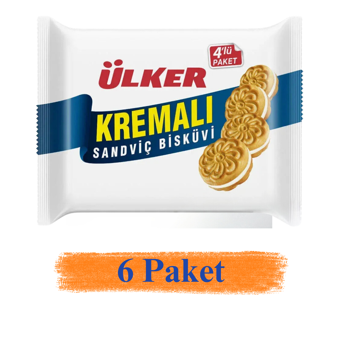 Ülker Kremalı Sandviç Bisküvi 61 g 6 Paket 24'Lü