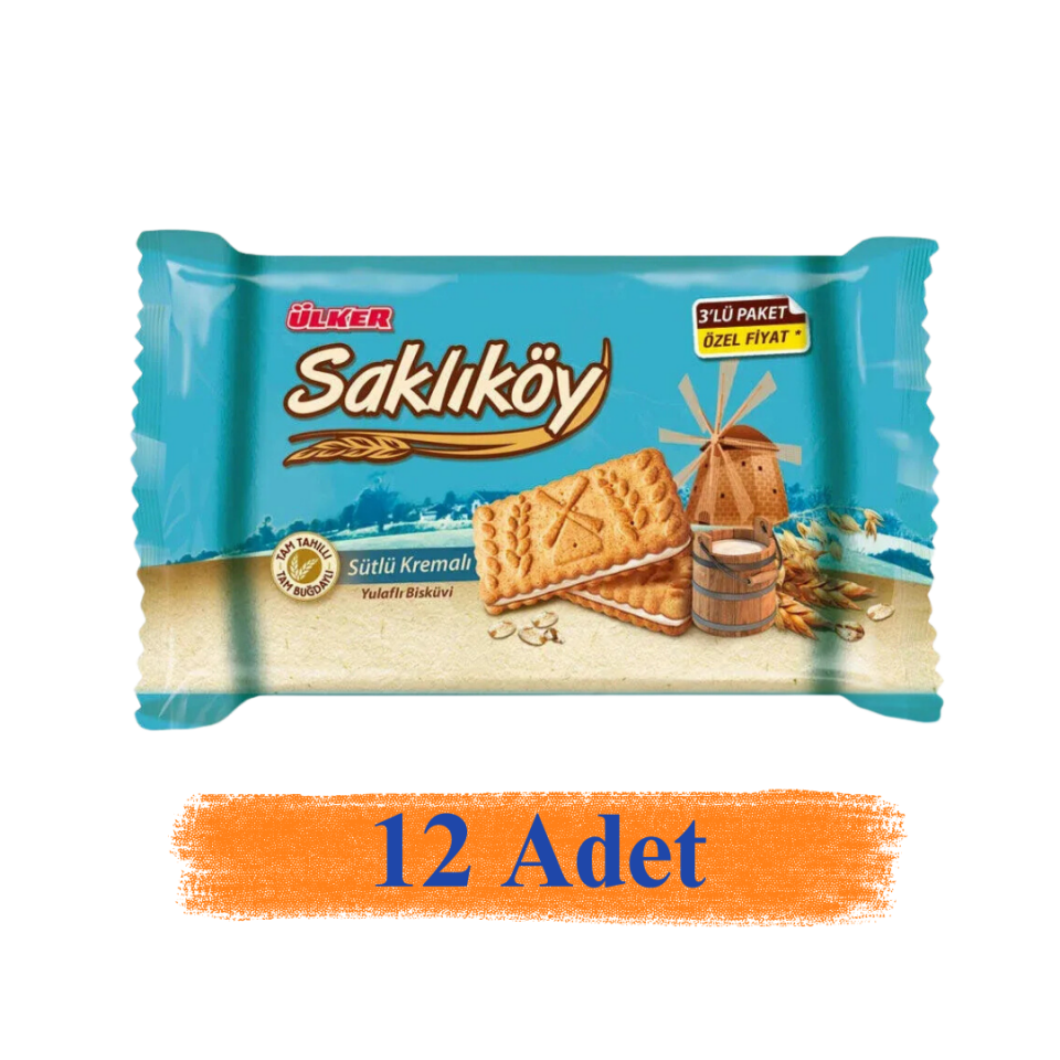 Ülker Saklıköy Sütlü Kremalı Bisküvi 88 gr 12'Li