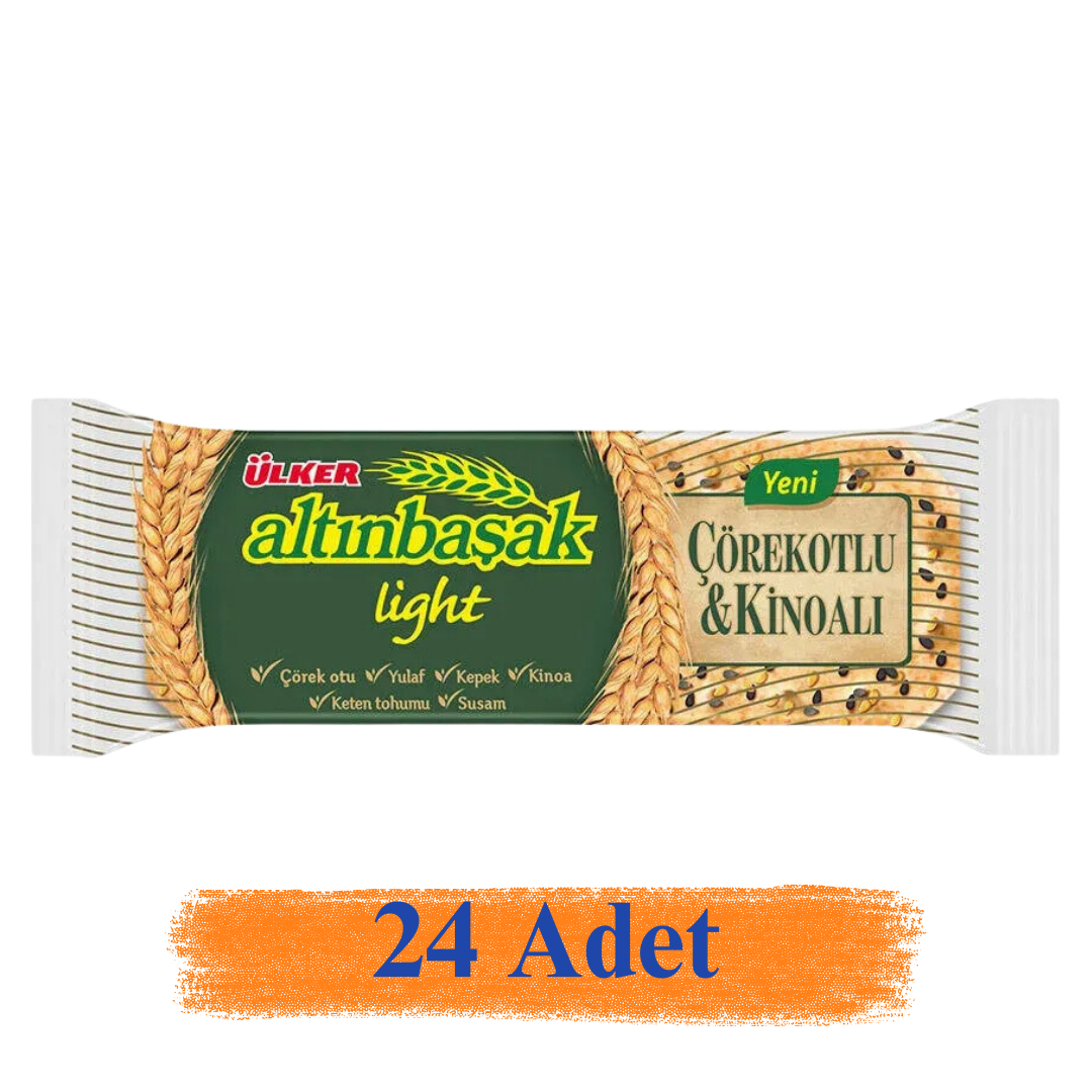 Ülker Altınbaşak Çörekotlu ve Kinoalı Light Bisküvi 40 gr 24'Lü