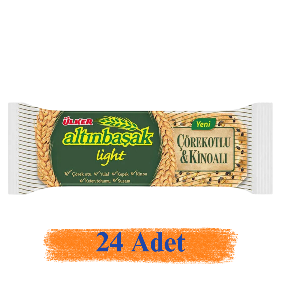 Ülker Altınbaşak Çörekotlu ve Kinoalı Light Bisküvi 40 gr 24'Lü