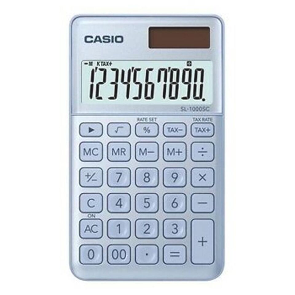 CASİO HESAP MAKİNESİ SL-1000SC-BU AÇIK MAVİ 10 HANE