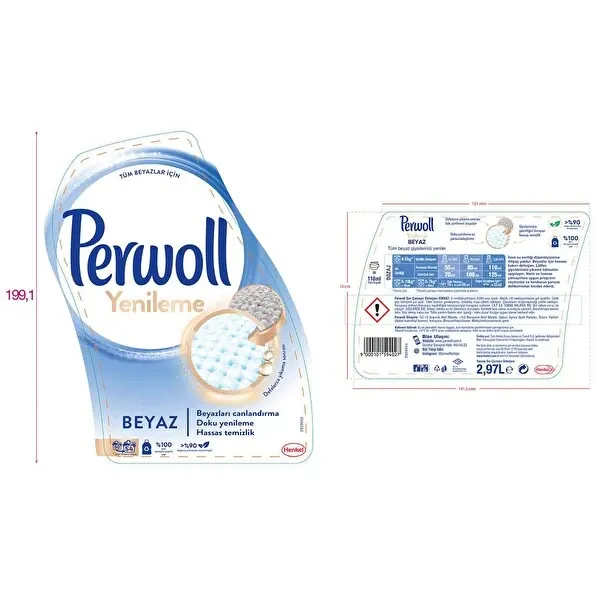 Perwoll Geliştirilmiş Beyaz Sıvı Çamaşır Detarjanı 2970 ml