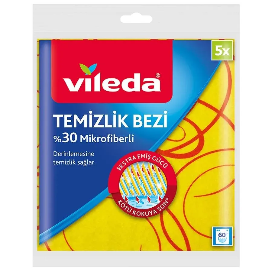 Vileda %30 Mikrofiberli Temizlik Bezi 5'li Paket
