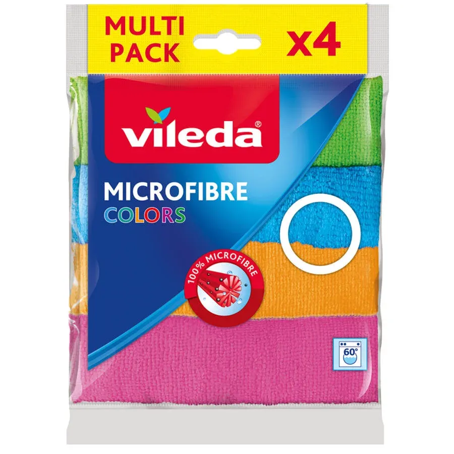 Vileda Colors 4'lü Mikrofiber Temizlik Bezi