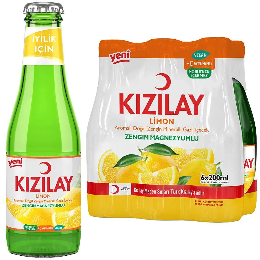 Kızılay Ekstra C Vitaminli Limonlu Maden Suyu 200 ml 6'lı Paket