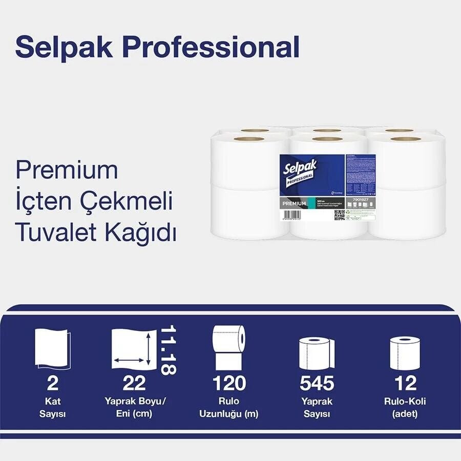 Selpak Professional İçten Çekmeli Tuvalet Kağıdı 12'li
