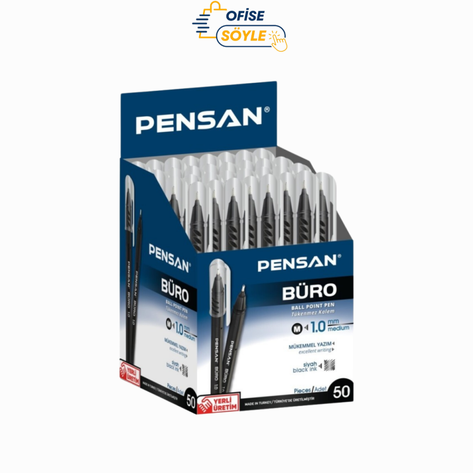 PENSAN TÜKENMEZ KALEM BALLPOİNT 1.0 SİYAH 50 Lİ 2270