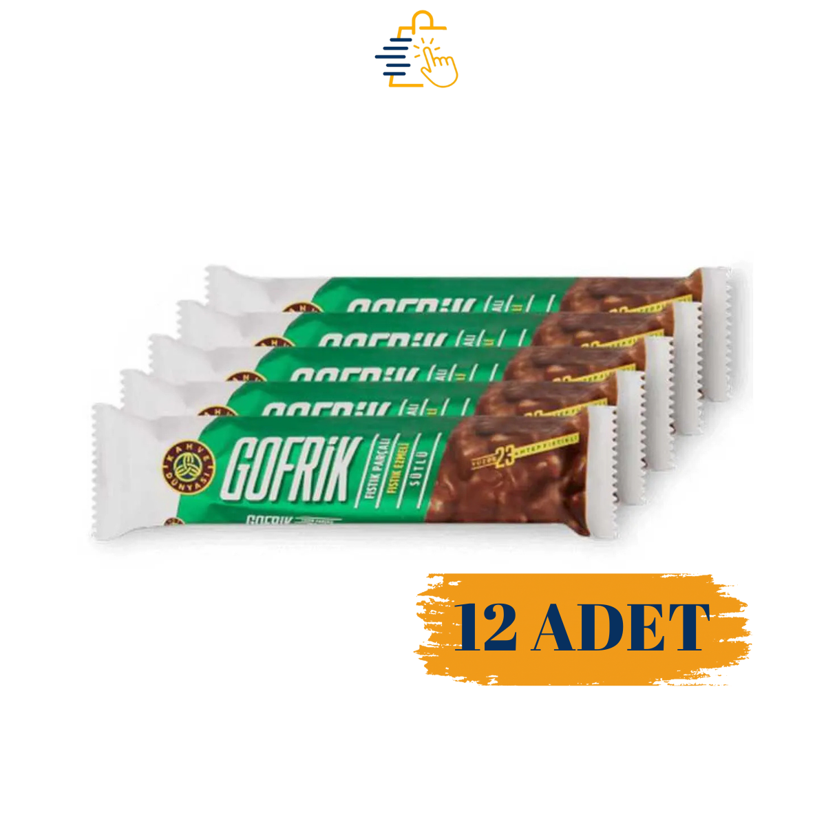 Kahve Dünyası Gofrik Sütlü Çikolatalı Antep Fıstıklı Gofret 33 Gr (12 Adet)