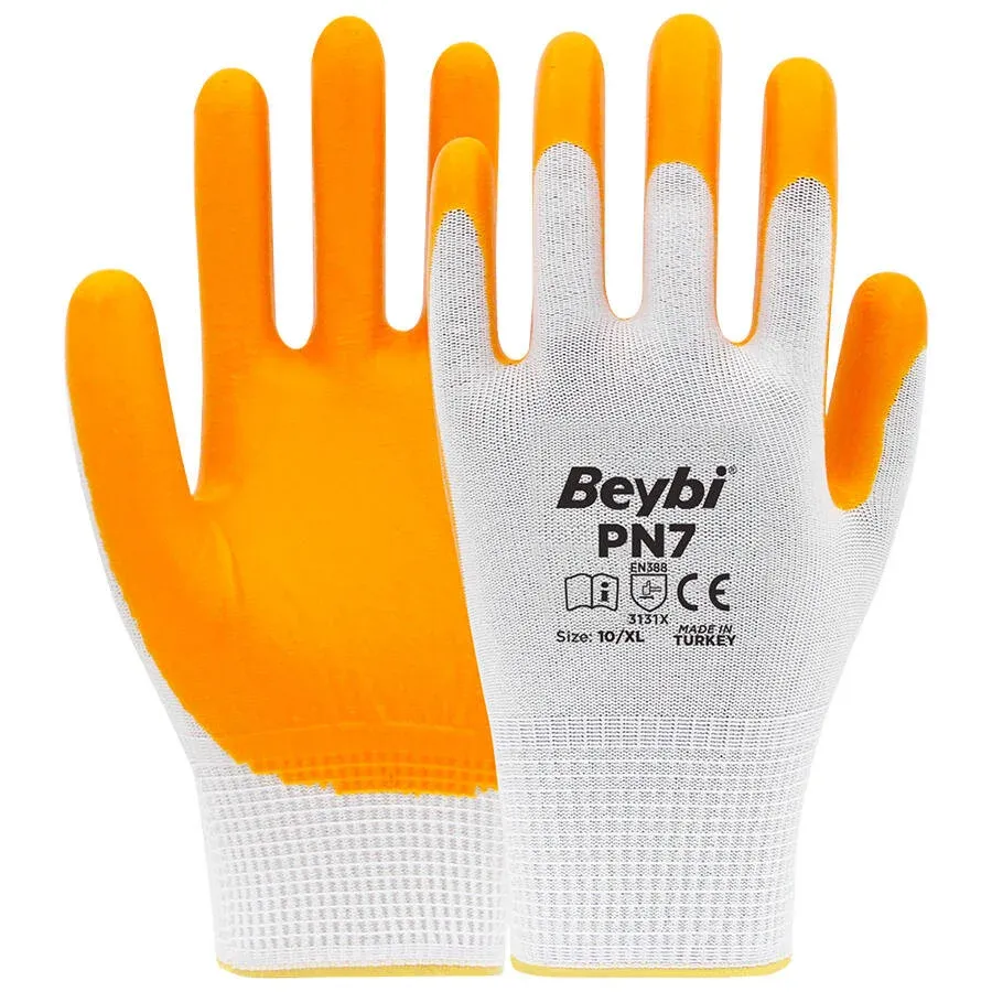 Beybi PN7 Nitril Eldiven Sarı no:10