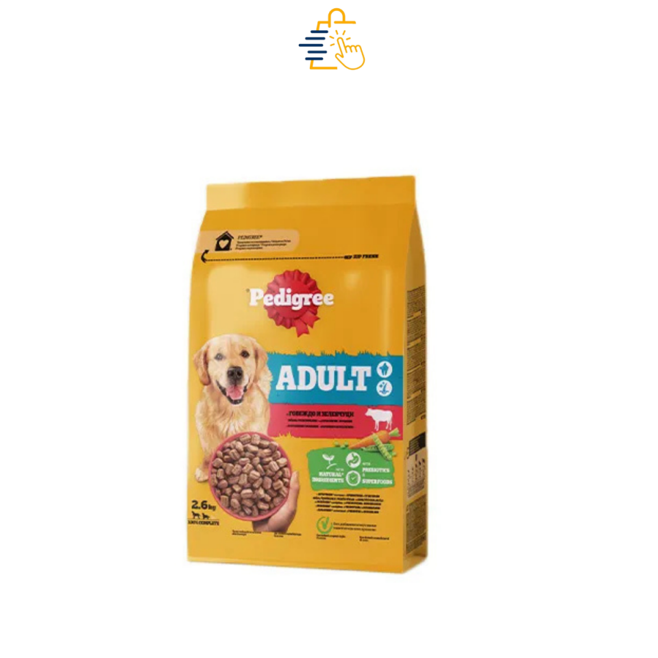 Pedigree Sığır Etli ve Kümes Hayvanlı Yetişkin Köpek Maması 2.6 kg