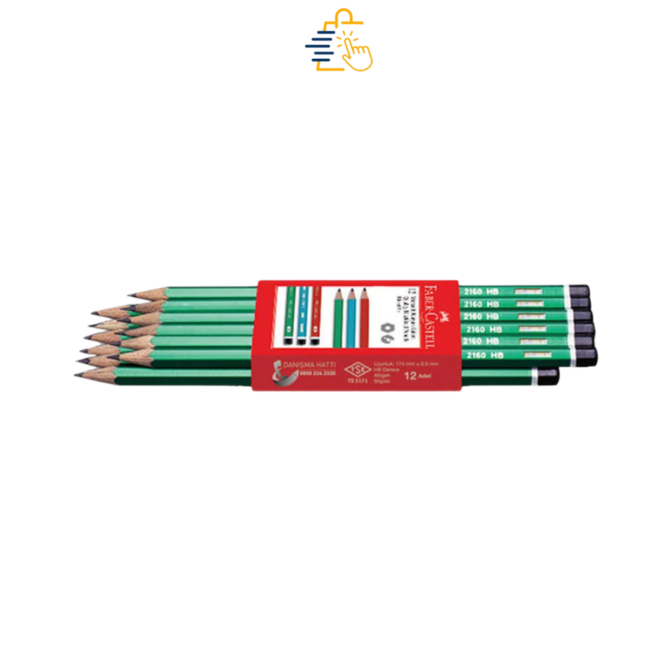 Faber-Castell Mercanlı Kurşun Kalem 12'li Paket  2160 HB
