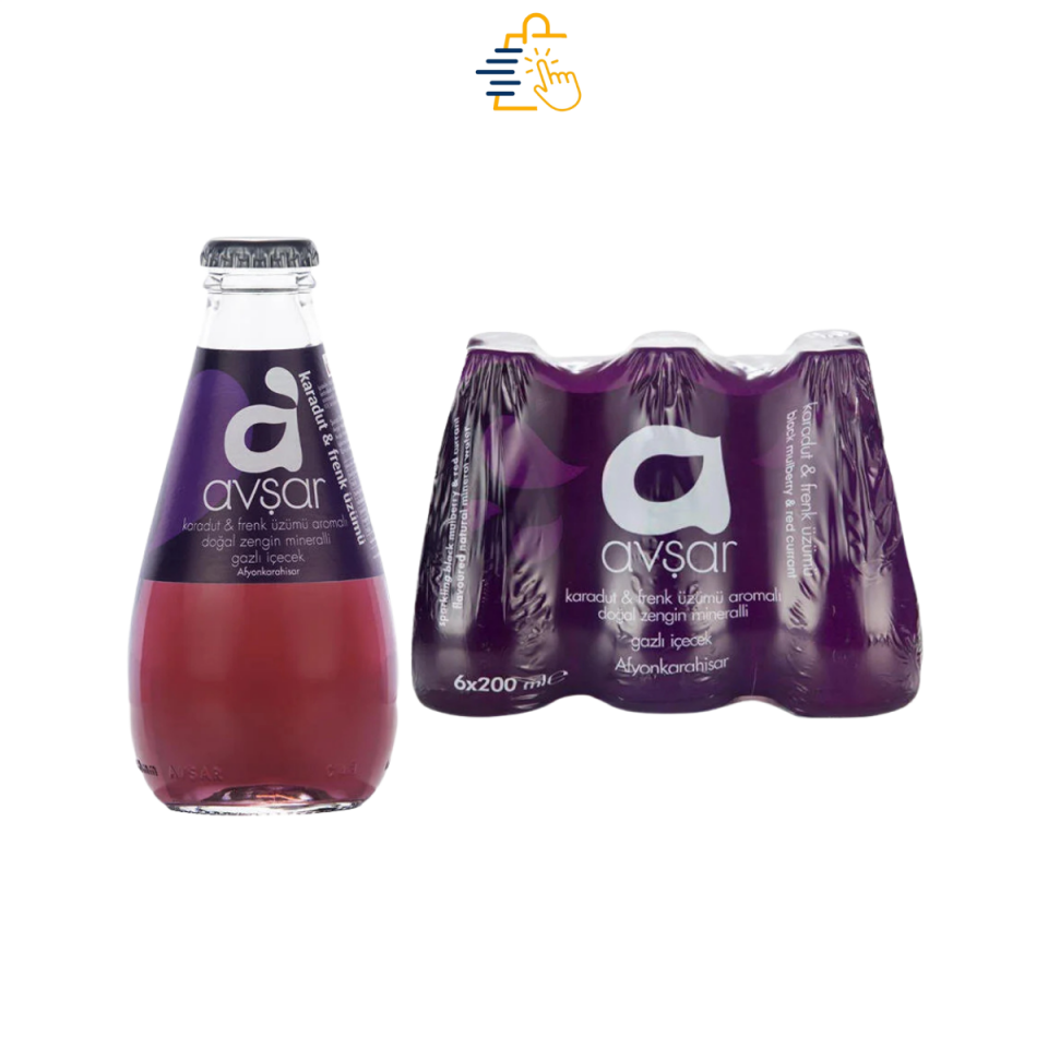 Avşar Karadut & Frenk Üzümü Aromalı Maden Suyu 6 x 200 ml