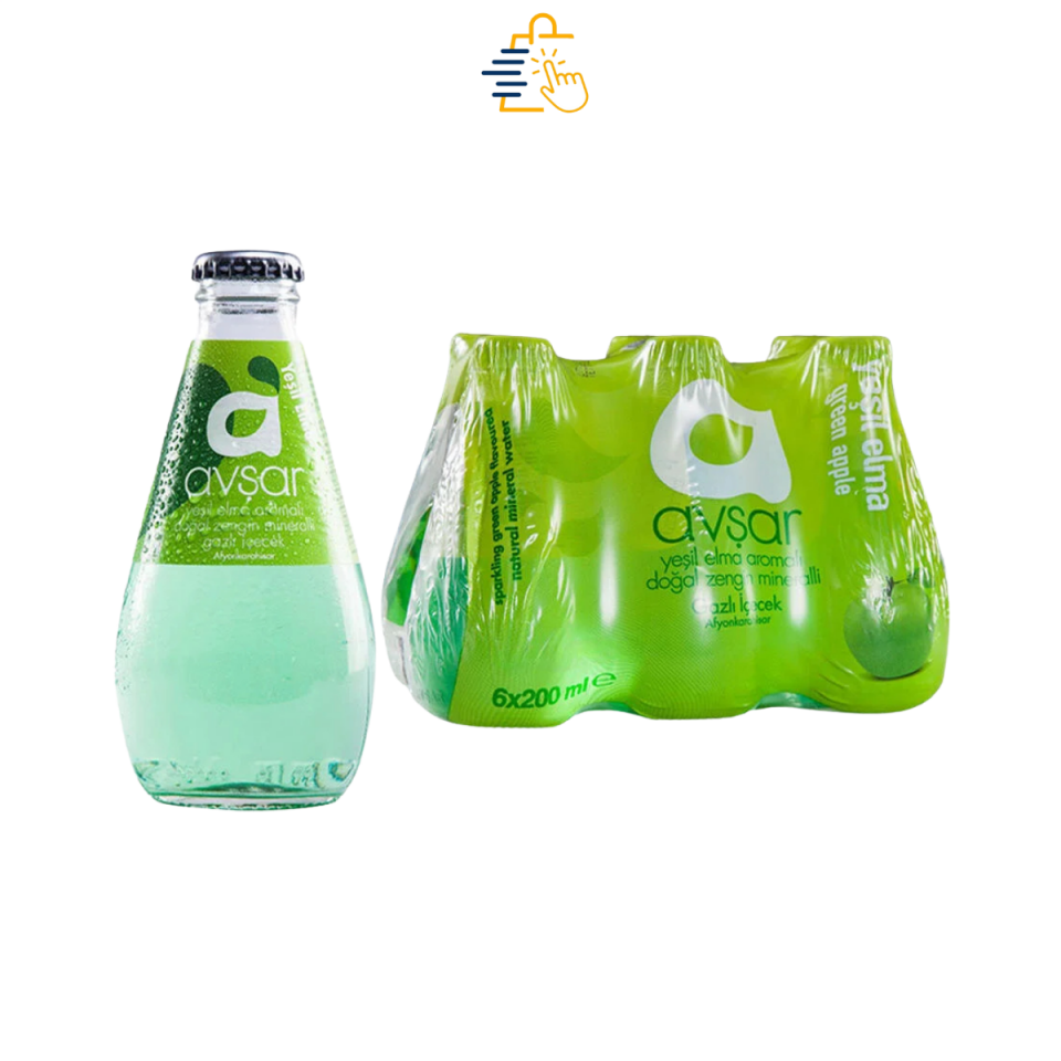 Avşar Yeşil Elma Aromalı Maden Suyu 6 x 200 ml