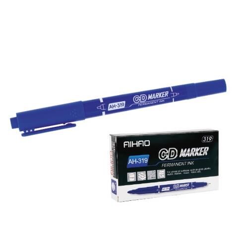 Aihao AH-319 Çift Taraflı Mavi Asetat Kalemi 12'li