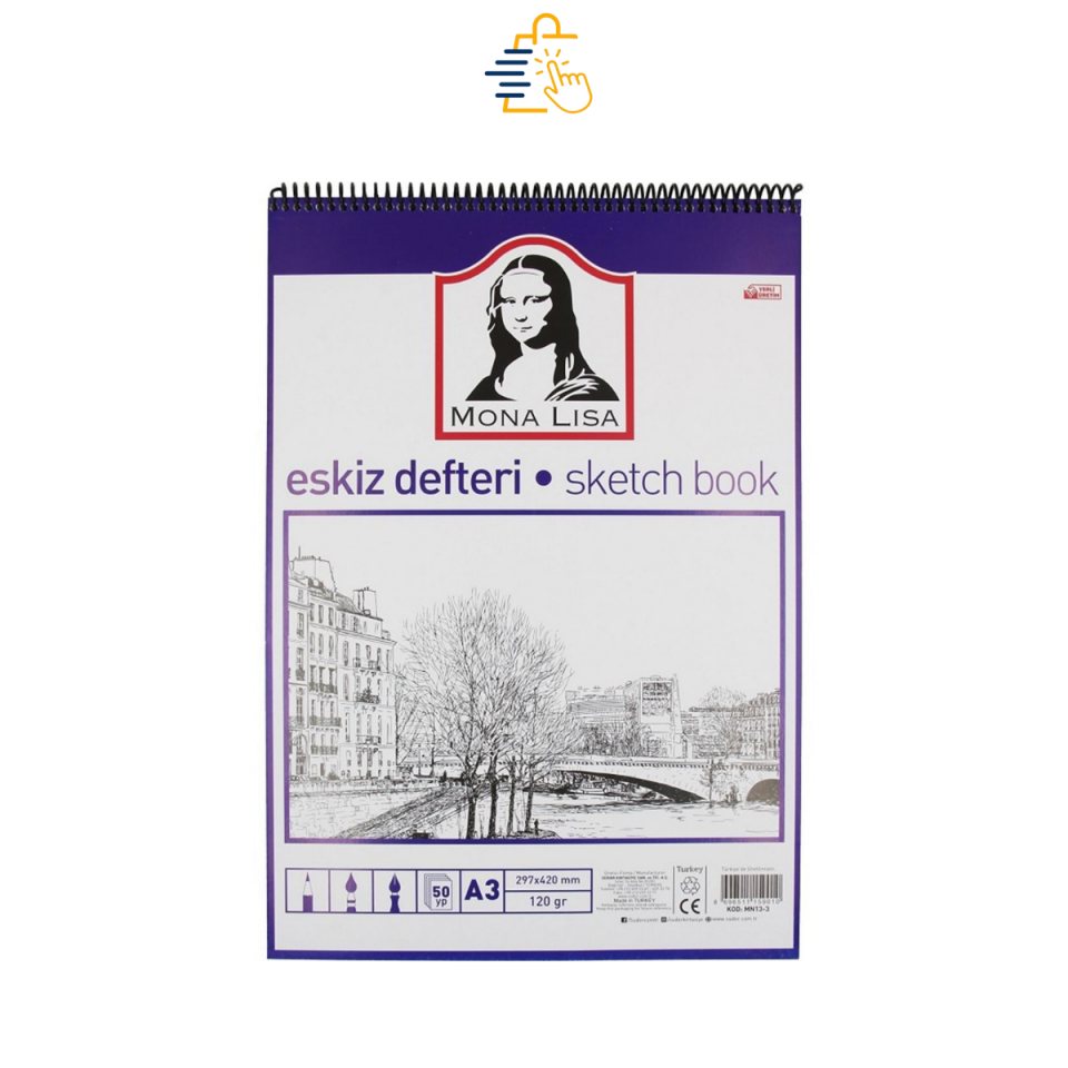 Monalisa Eskiz Defteri A3 Spiralli 120 gr 50 Yaprak