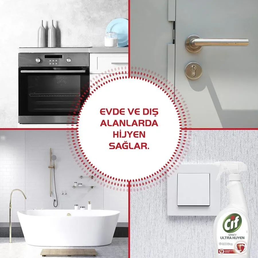 Cif Yağ Çözücü Sprey Ultra Hijyen 750 ml