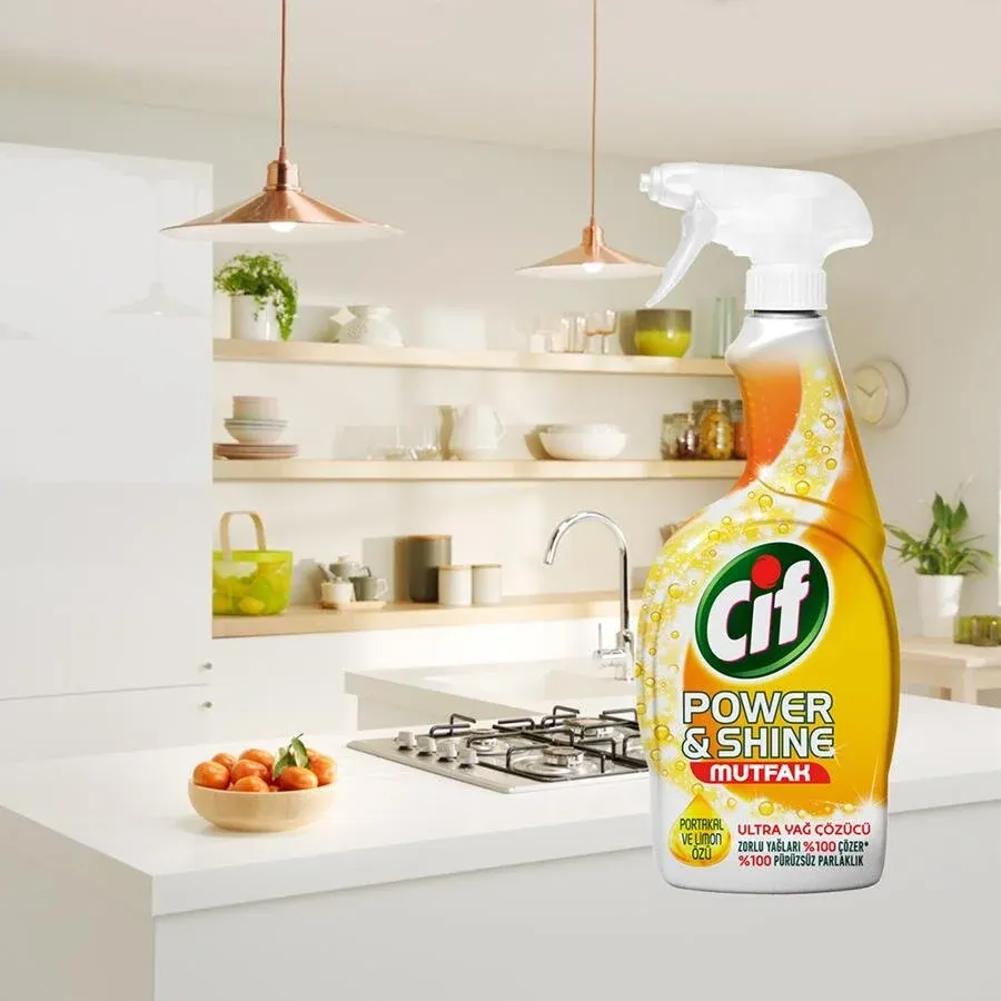 Cif Power & Shine Yağ Çözücü Mutfak Spreyi 750 ml