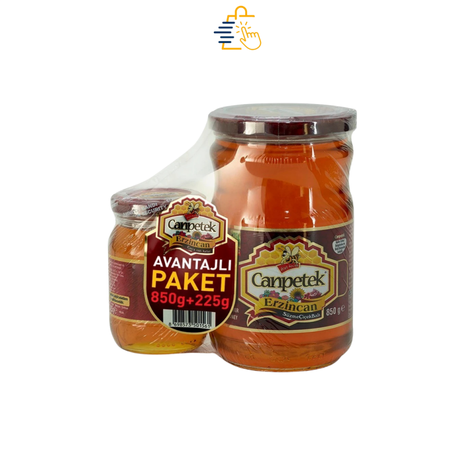 Canpetek Süzme Çiçek Balı Kavanoz 850 gr + 225 gr
