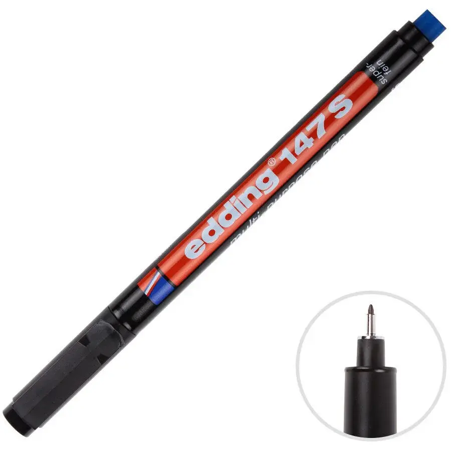 Edding  147S Permanent Asetat Kalem Siyah S Uç