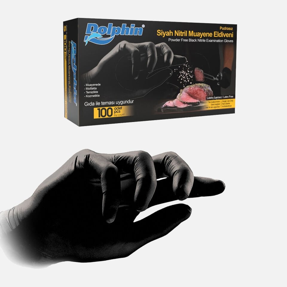 Dolphin Nitril Çok Amaçlı Eldiven Siyah L