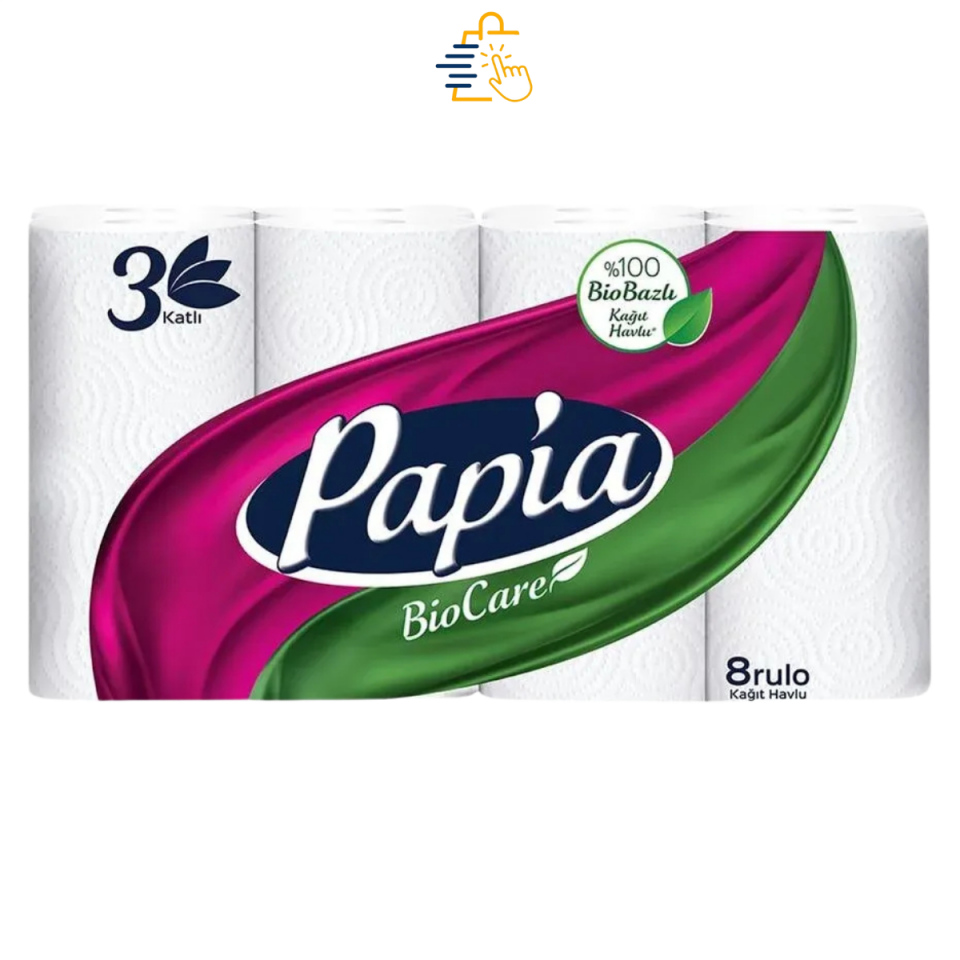 Papia Biocare Kağıt Havlu 3 Katlı 8'li