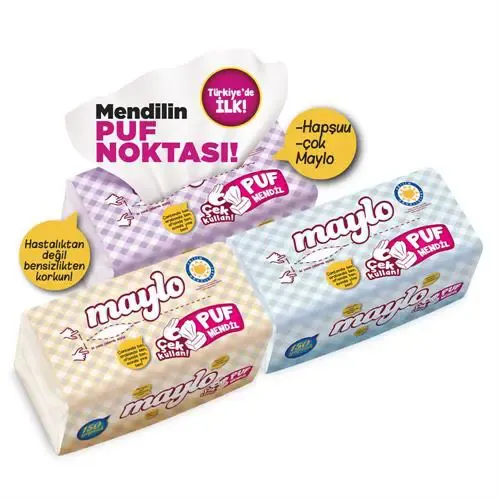 MAYLO PUF MENDİL 150'Lİ PAKET 18.4*19 CM